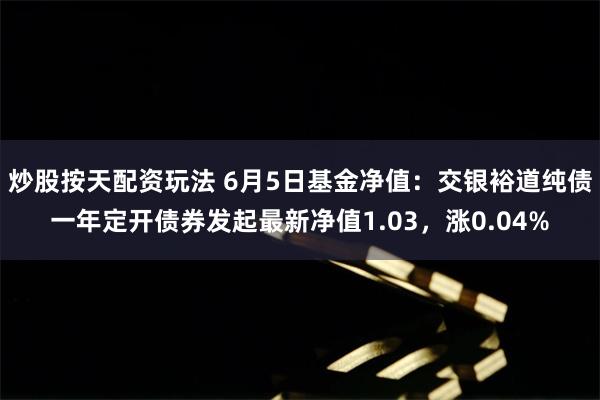 炒股按天配资玩法 6月5日基金净值：交银裕道纯债一年定开债券发起最新净值1.03，涨0.04%