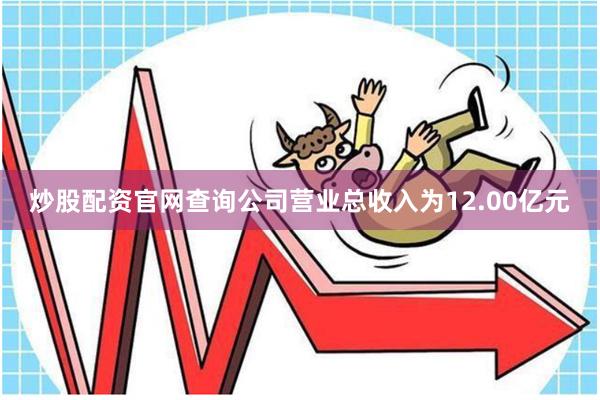 炒股配资官网查询公司营业总收入为12.00亿元